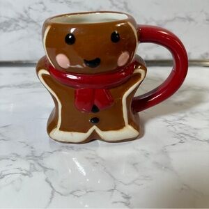 Gingerbread Man Mug with Red Handle